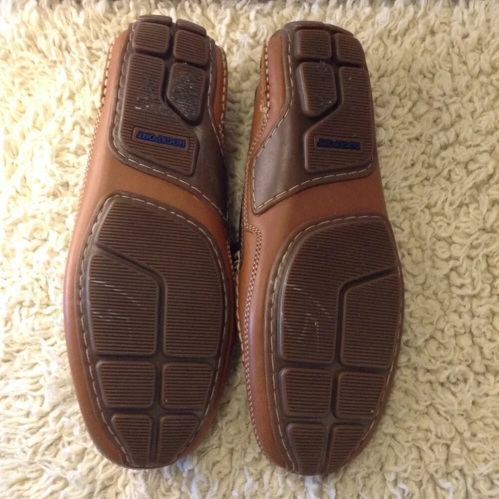 NWOT Rockport Men's 8.5 Leather Driving Loafers Collegiate Ivy League Dudecore